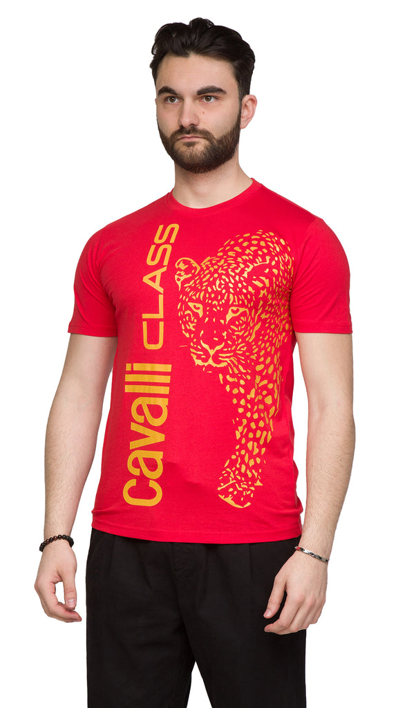 Cavalli Class  Signature Leopard Print Fashion T-Shirt-