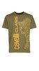 Cavalli Class Brilliant Green Signature Leopard Print Fashion T-Shirt-M