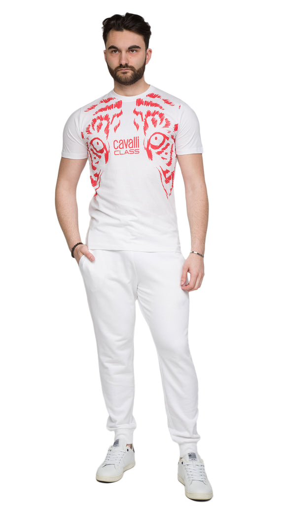 Cavalli Class  Tiger Eyes Print Fashion T-Shirt-