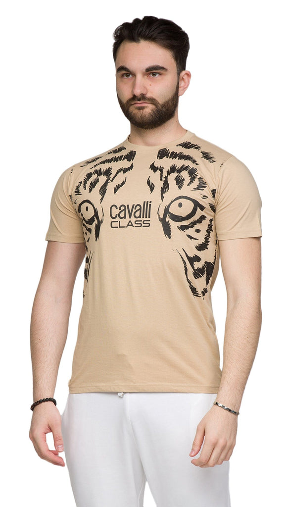 Cavalli Class  Tiger Eyes Print Fashion T-Shirt-