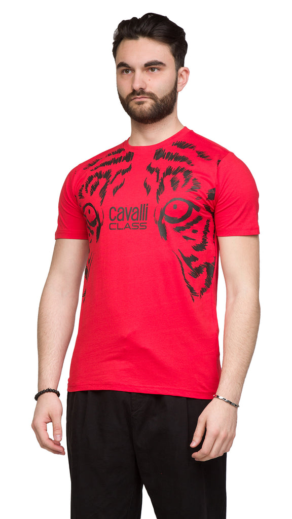 Cavalli Class  Tiger Eyes Print Fashion T-Shirt-