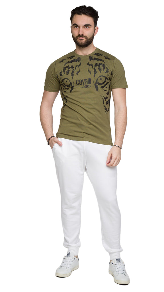 Cavalli Class  Tiger Eyes Print Fashion T-Shirt-