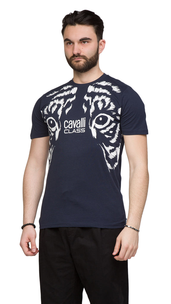 Cavalli Class  Tiger Eyes Print Fashion T-Shirt-