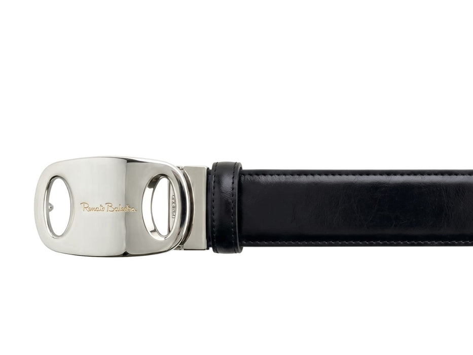 Renato Balestra Napoli Classic Edge Black Adjustable Mens Belt