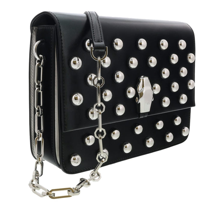 Roberto Cavalli HXLPGX 999 Black Studded Large Shoulder Bag