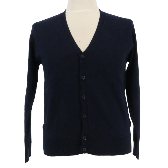 Royal Cashmere Wool Blend Mens Navy Blue  Cardigan Sweater-L