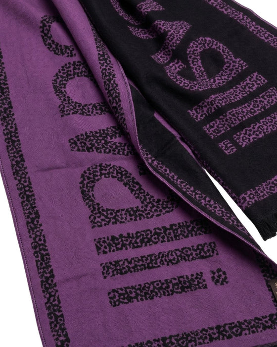 Roberto Cavalli ESZ058 03000 Purple Wool Blend Signature Mens Scarf