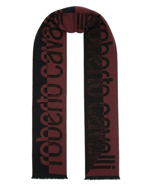 Roberto Cavalli ESZ063 02000 Red Wool Blend Signature Mens Scarf