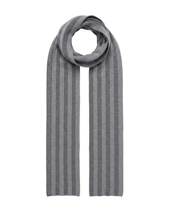 Roberto Cavalli Light Grey Wool Scarf