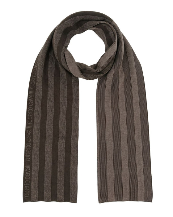 Roberto Cavalli Brown Wool Scarf