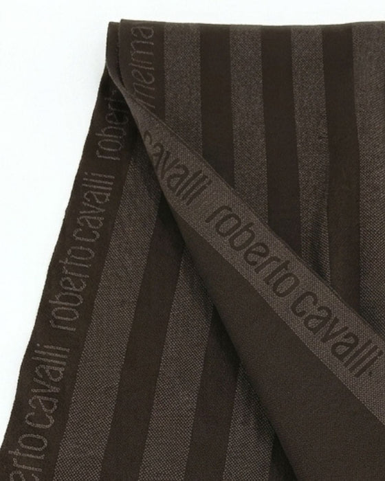 Roberto Cavalli Brown Wool Scarf