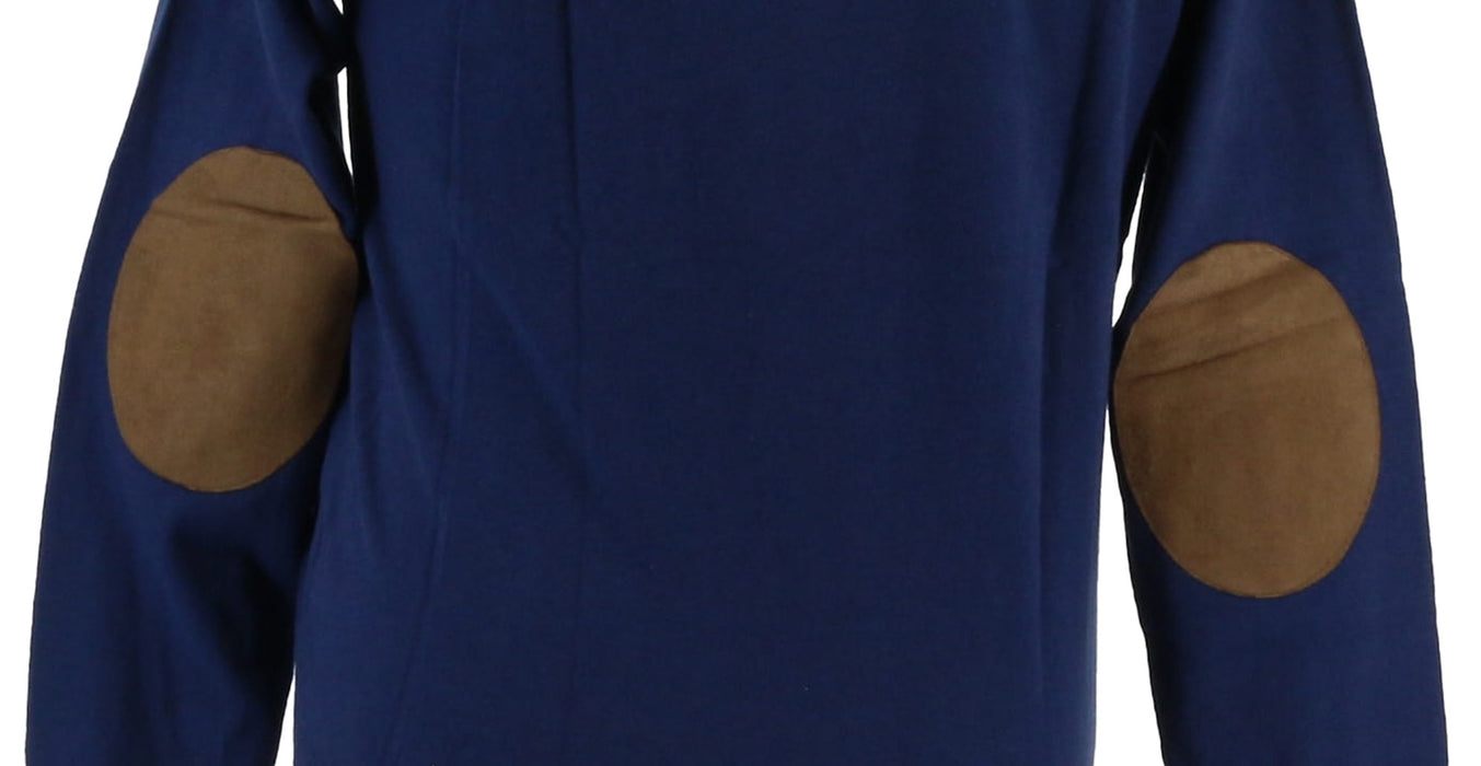 Real Cashmere Dark Blue V-Neck Fine Cashmere Blend Mens Sweater-L