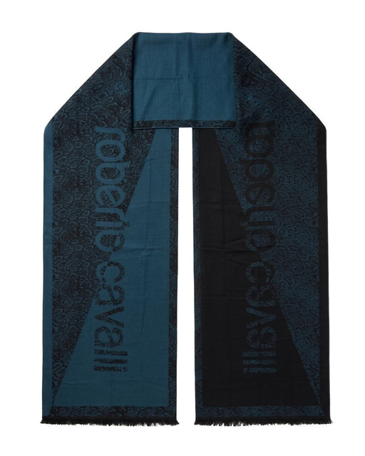 Roberto Cavalli  Turquoise Wool Blend Scarf