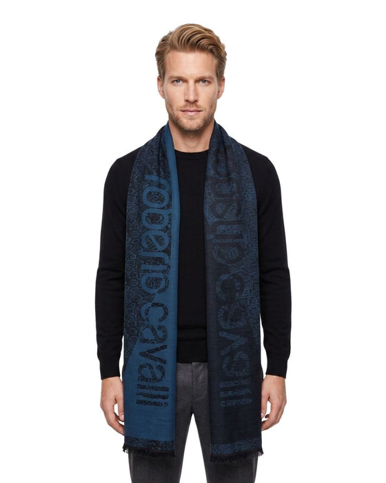 Roberto Cavalli  Turquoise Wool Blend Scarf