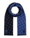Roberto Cavalli Royal Blue Crest Logo Pattern Mens Wool Scarf