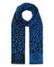 Roberto Cavalli Blue Jaguar Print Mens Wool Scarf