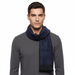 Roberto Cavalli Navy Blue & Black Signature Mens Wool Scarf