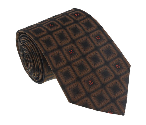 Roberto Cavalli ESZ033 03503 Brown Geometric Square Tie