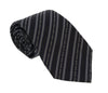 Roberto Cavalli  Black/Grey Regimental Stripe Herringbone Tie