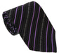 Roberto Cavalli ESZ042 D1355 Dark Grey/ Violet Regimental Stripe Tie