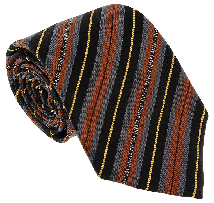 Roberto Cavalli ESZ047 03503 Brown Regimental Stripe Tie