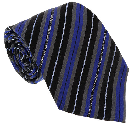Roberto Cavalli ESZ047 04517 Royal Blue Regimental Stripe Tie