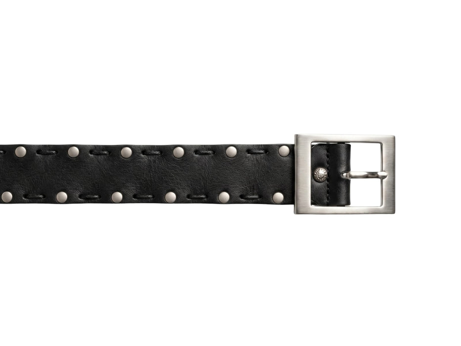 Romeo Gigli Black Silver Leather Adjustable Mens Belt-32