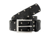 Romeo Gigli Black Silver Leather Adjustable Mens Belt-32