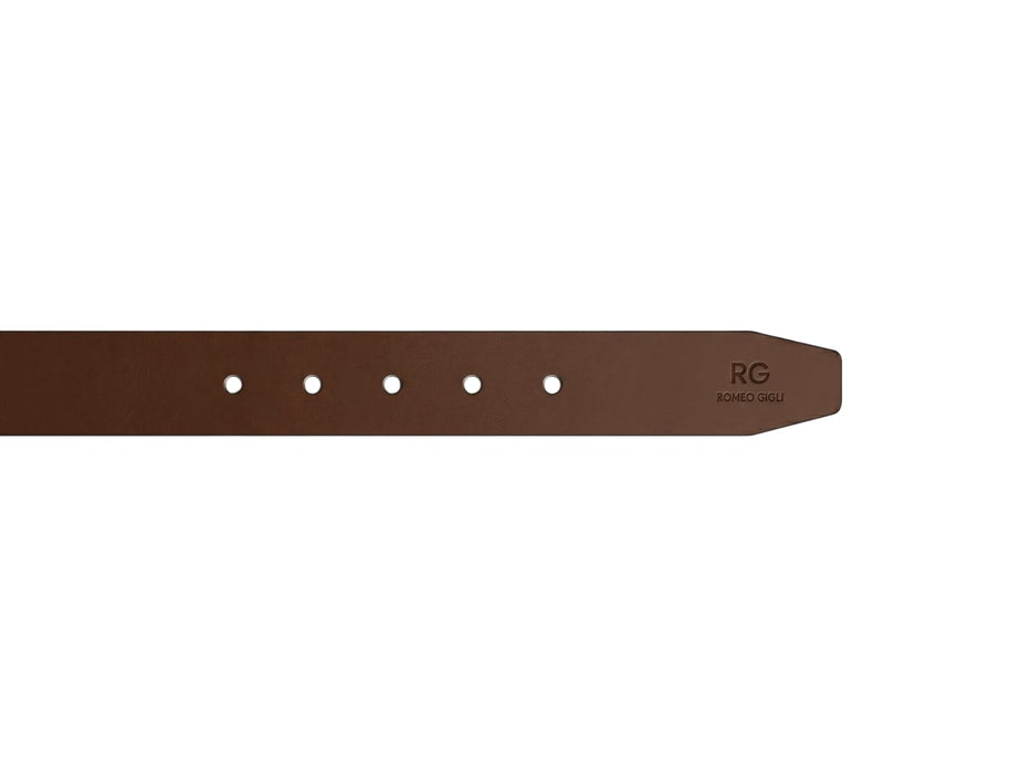 Romeo Gigli Heritage Brown Leather Adjustable Mens Belt-46