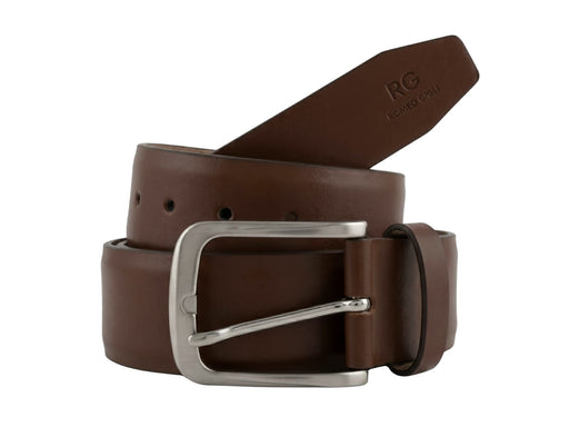 Romeo Gigli Heritage Brown Leather Adjustable Mens Belt-46