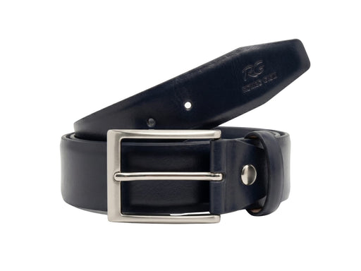 Romeo Gigli Noir Black Leather Adjustable Mens Belt-38