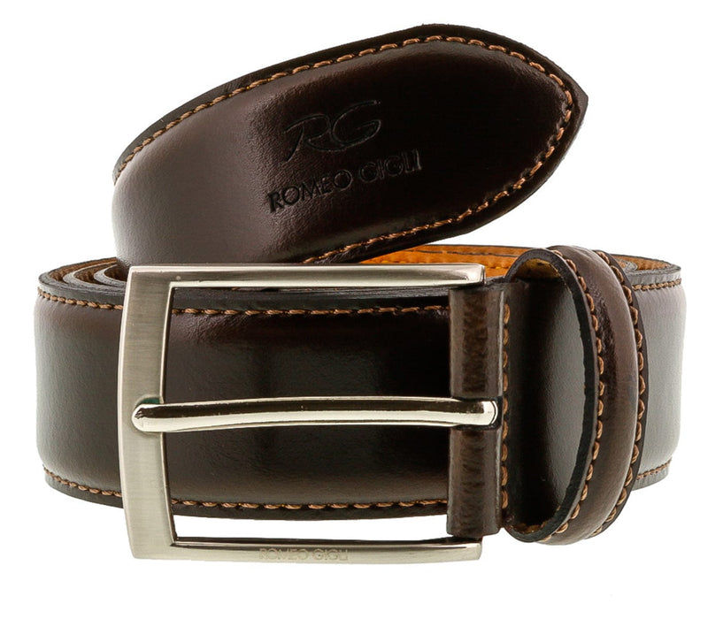 Romeo Gigli C856/35S T.MORO Dark Brown Leather Adjustable Mens Belt