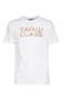 Cavalli Class White Logo Animal Print Fashion T-Shirt-M