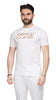 Cavalli Class White Logo Animal Print Fashion T-Shirt-