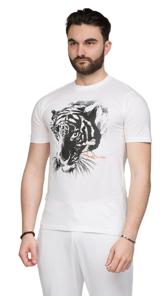 Cavalli Class  Tiger Head Signature Fashion T-Shirt -