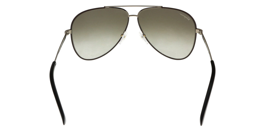 Salvatore Ferragamo SF131S 211 Shiny Brown W/ Dark Brown Aviator Sunglasses
