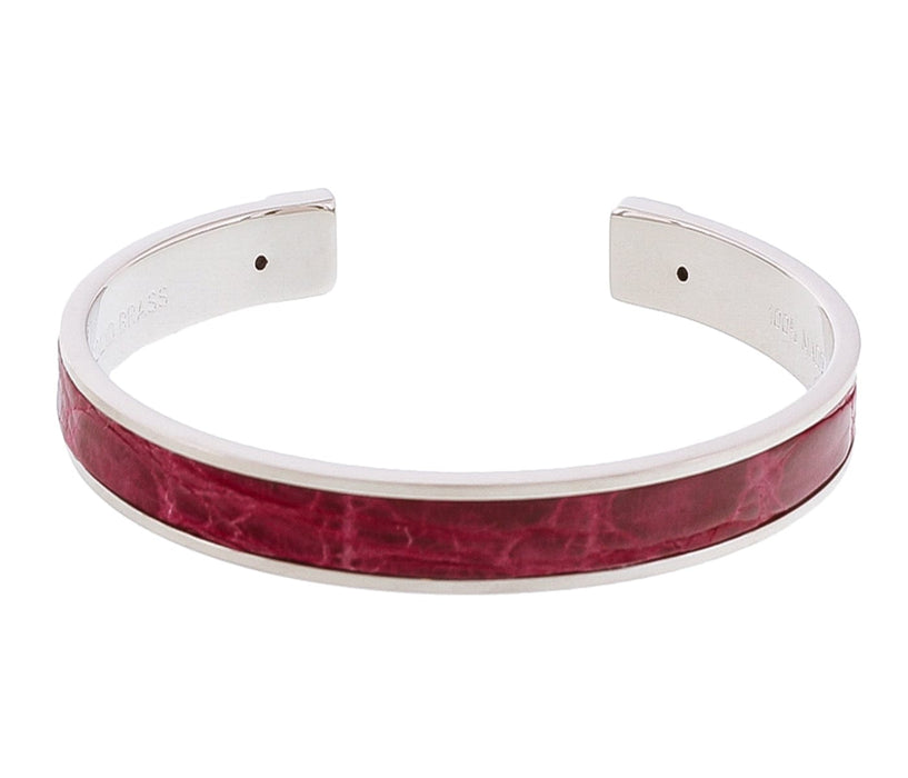 Stamerra PICCOLO CROCCO ARO Red/Silver Genuine Crocodile Bracelet