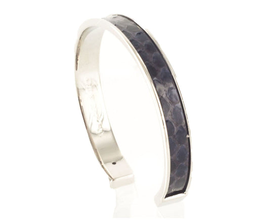 Stamerra PICCOLO PITTONE AMAR Navy Blue/Silver Genuine Python Bracelet