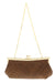 Scheilan  Brown Fabric Weave Knot Clutch/Shoulder Bag