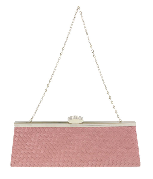 Scheilan  Rose Fabric Weave Clutch/Shoulder Bag