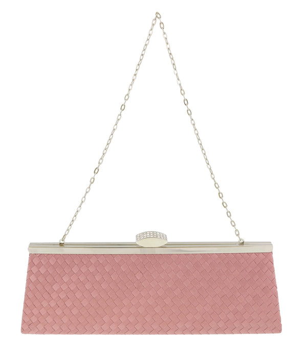 Scheilan  Rose Fabric Weave Clutch/Shoulder Bag