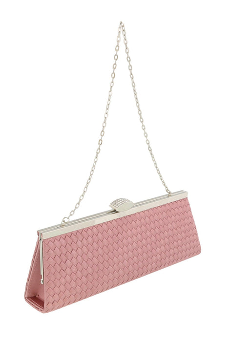 Scheilan  Rose Fabric Weave Clutch/Shoulder Bag