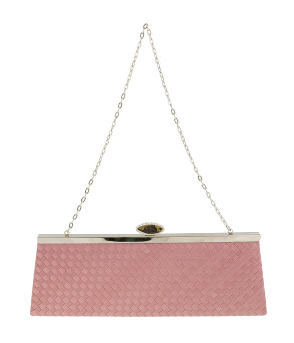 Scheilan  Rose Fabric Weave Clutch/Shoulder Bag