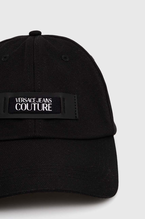 Versace Jeans Couture Black Logo Patch Baseball Cap – Cotton Hat-One Size