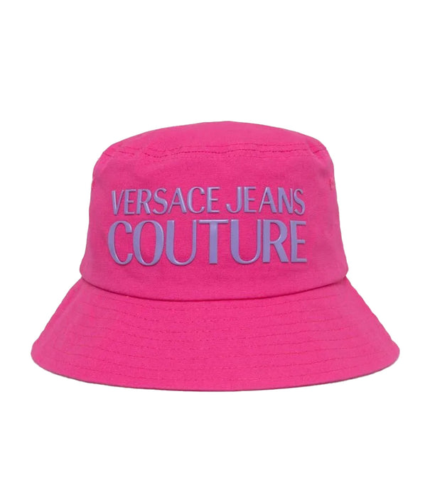 Versace Jeans Couture Pink Logo Bucket Hat – Bold Streetwear Statement Accessory-
