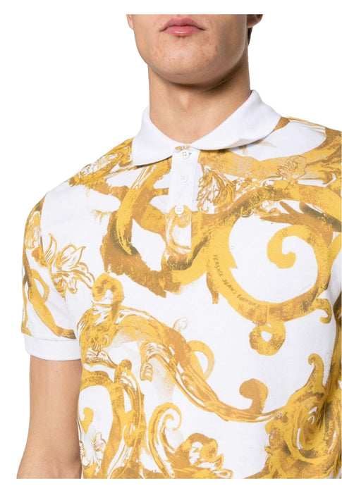 Versace Jeans Couture Men's Baroque Print Polo Shirt – Ornate Elegance-