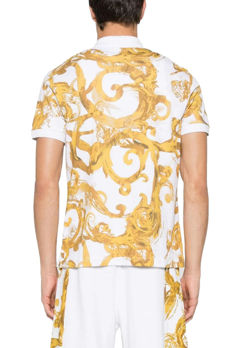 Versace Jeans Couture Men's Baroque Print Polo Shirt – Ornate Elegance-