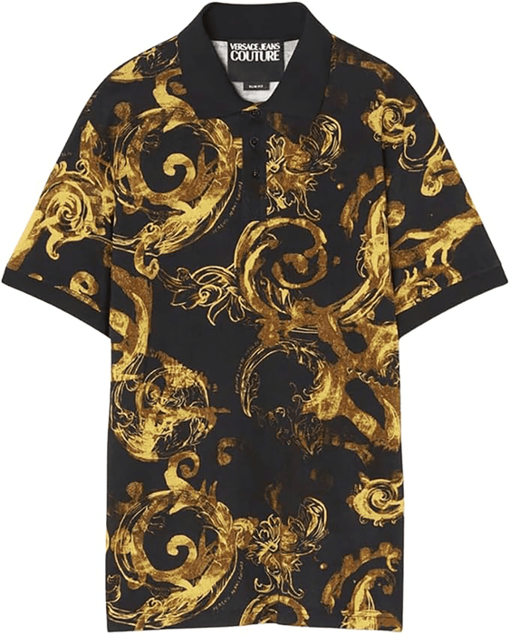 Versace Jeans Couture Men's Black Baroque Polo Shirt – Luxe Heritage -