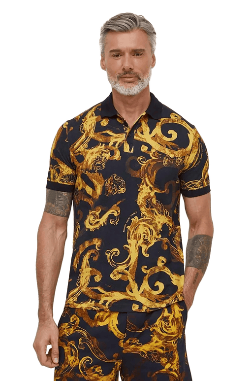 Versace Jeans Couture Men's Black Baroque Polo Shirt – Luxe Heritage -