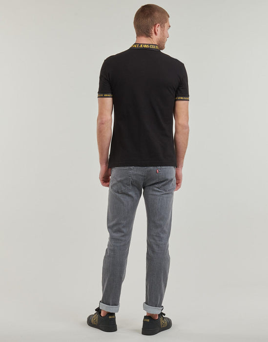 Versace Jeans Couture Black Polo with Baroque Collar – Luxe Details-